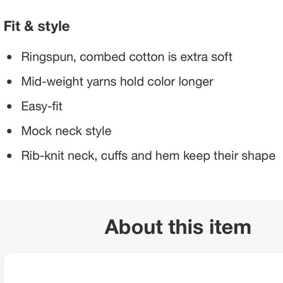 Land's End Sweater Drifter Cotton Mock Turtleneck Tunic Length Loose Fit Black M - Picture 7 of 9